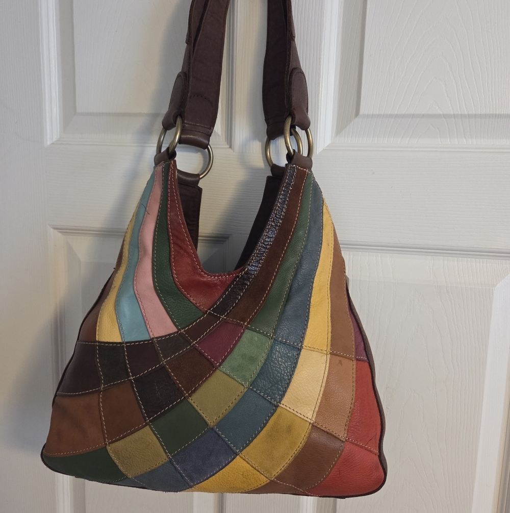 Multicolor Patchwork Shoulder Bag - image 1